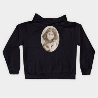 Girl with cat Kids Hoodie